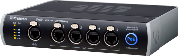 PreSonus SW5E 5-Port AVB Switch with PoE