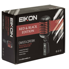 Eikon Audio DM55V2RDBK “VINTAGE” Professional Vocal Dynamic Microphone – Satin Black And Red