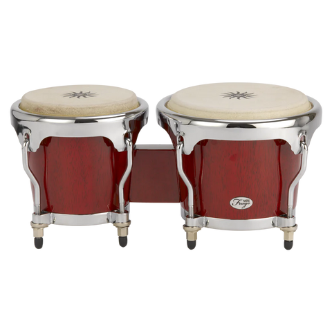 Natal NFU67R-HC Natural Wood Bongos Chrome Hardware, Red Gloss