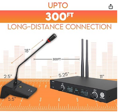 Digimore D-610 UHF Dual Wireless Desktop Gooseneck Microphone