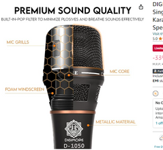 Digimore D-1050 Vocal Dynamic Microphone with XLR Cable
