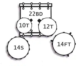 Tamburo TB UNIKA522FR UNIKA DRUM SET 22B 10T 12T 14F 14x5.5S U