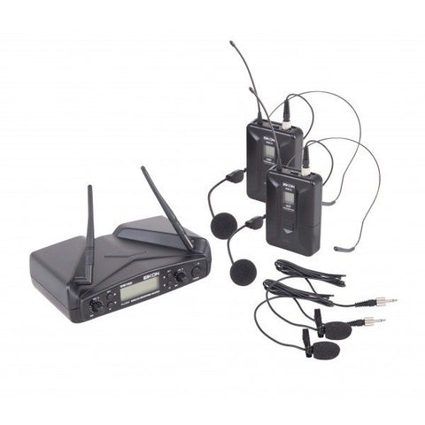 EIKON WM700DH DUAL CHANNEL PLL UHF WIRELESS BELT-PACK MICROPHONE SYSTEM