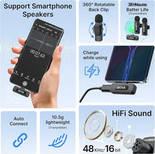 BOYA BY-V20 2.0 Ultracompact 2-Person Wireless Microphone System with USB-C Connector for Mobile Devices