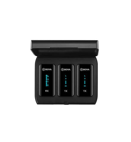 Boya BY-XM6-K2 2-Person Wireless Microphone System for Cameras and Smartphones (2.4 GHz, Blue)