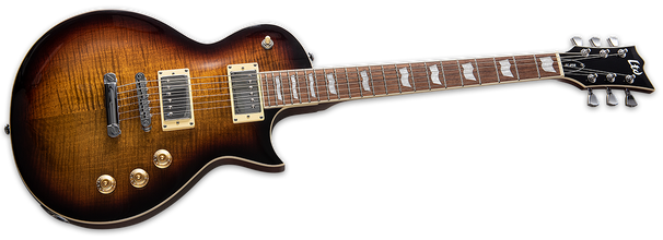 ESP LTD EC-256FM Electric Guitar - Dark Brown Sunburst